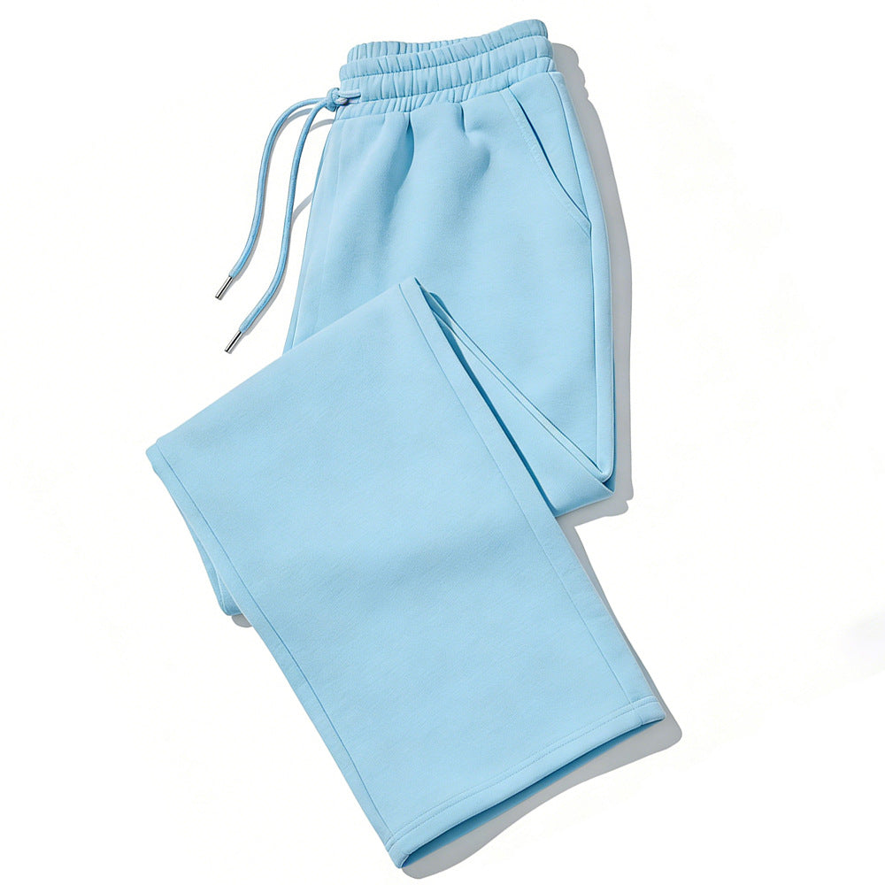 Drawstring Waist Wide-Leg Sweatpants