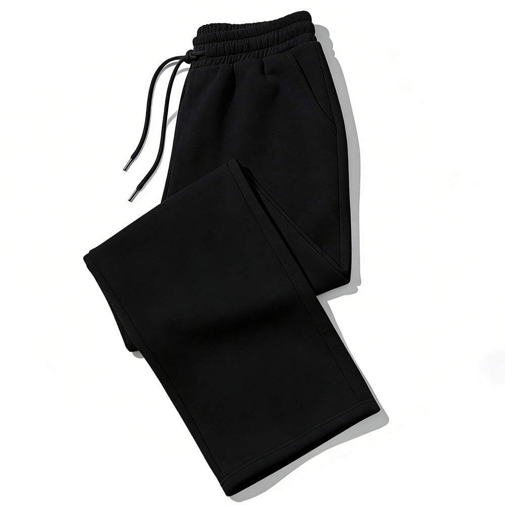 Drawstring Waist Wide-Leg Sweatpants