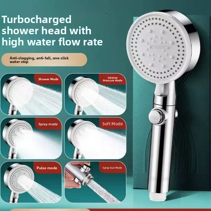 Adjustable Handheld Shower Head with 5 Spray Modes