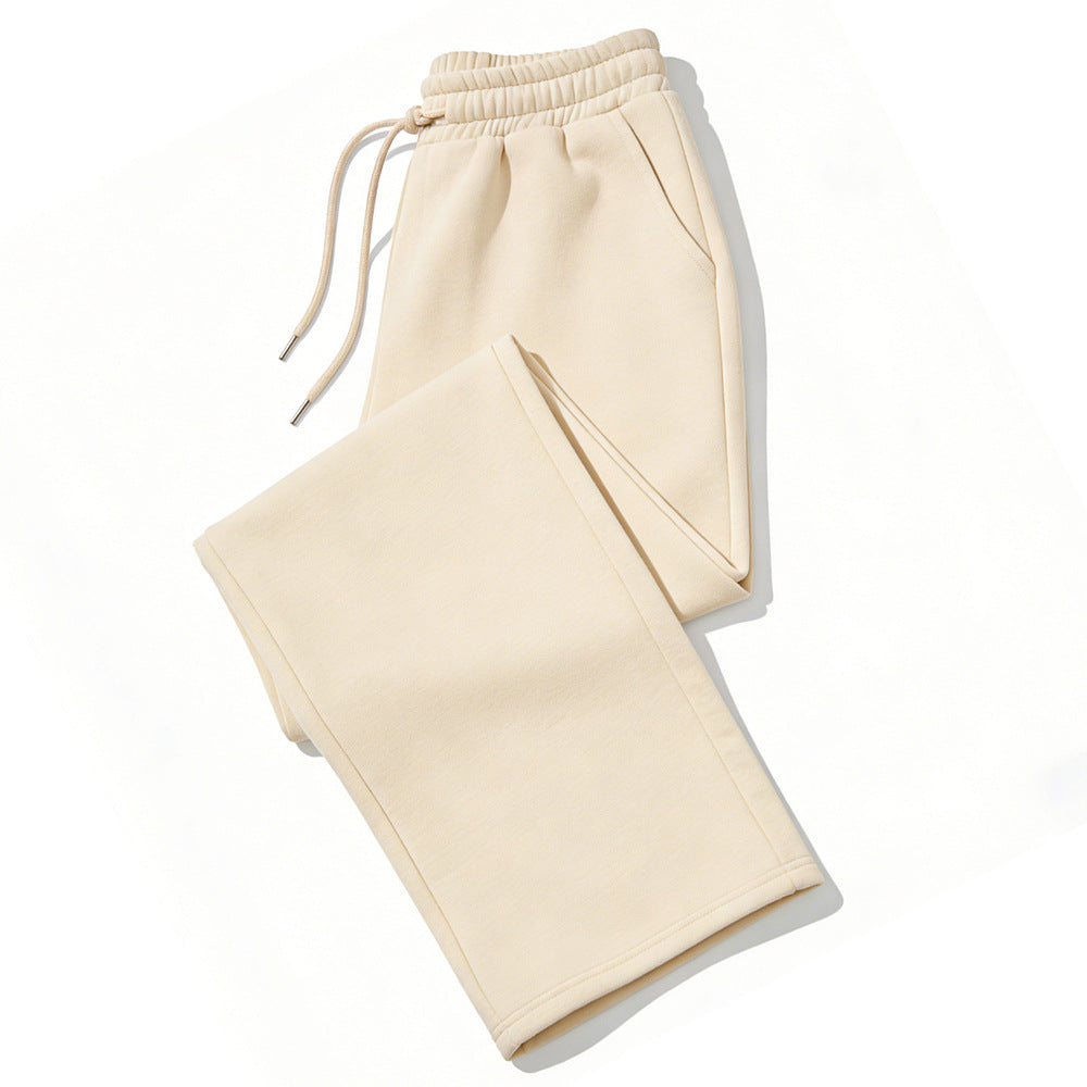 Drawstring Waist Wide-Leg Sweatpants