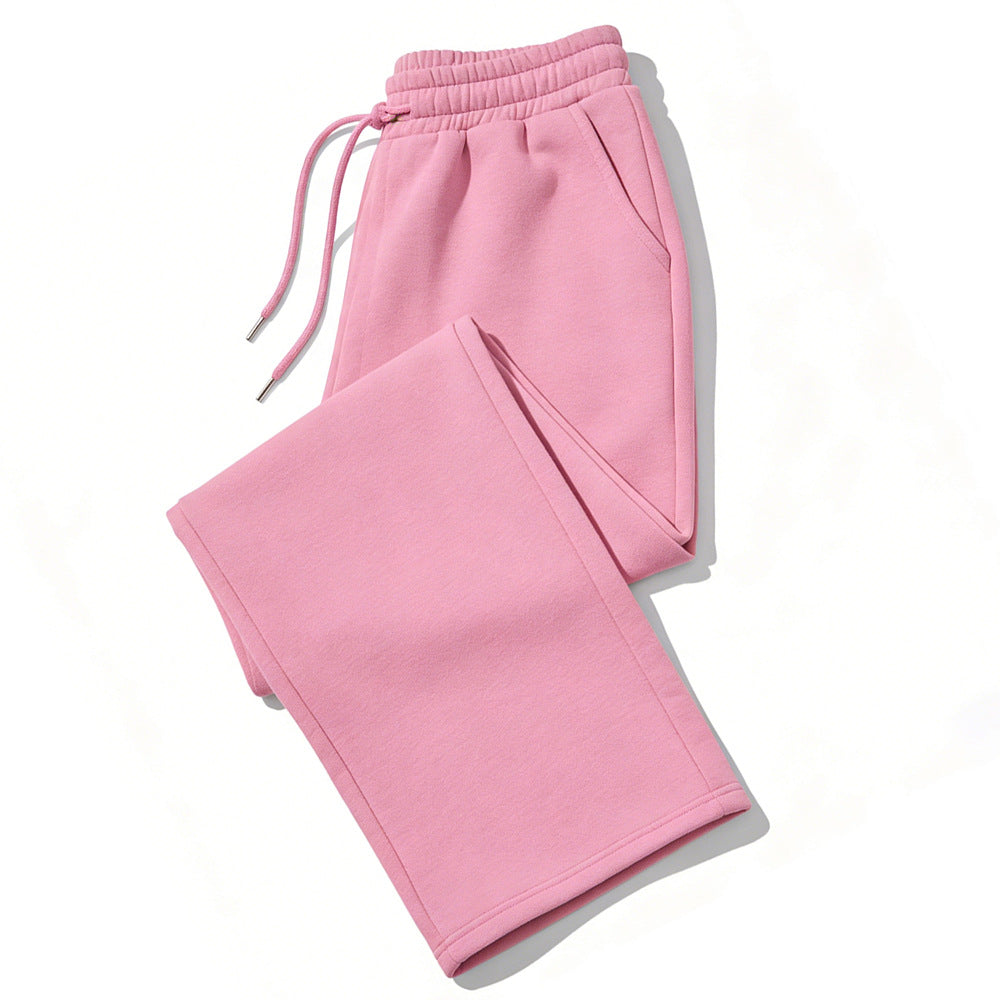 Drawstring Waist Wide-Leg Sweatpants