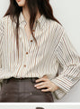 Womens Striped Cotton Blend Shirt