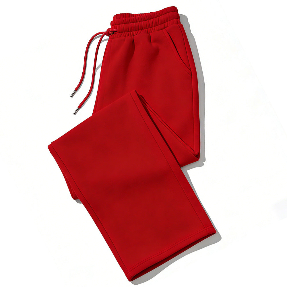 Drawstring Waist Wide-Leg Sweatpants