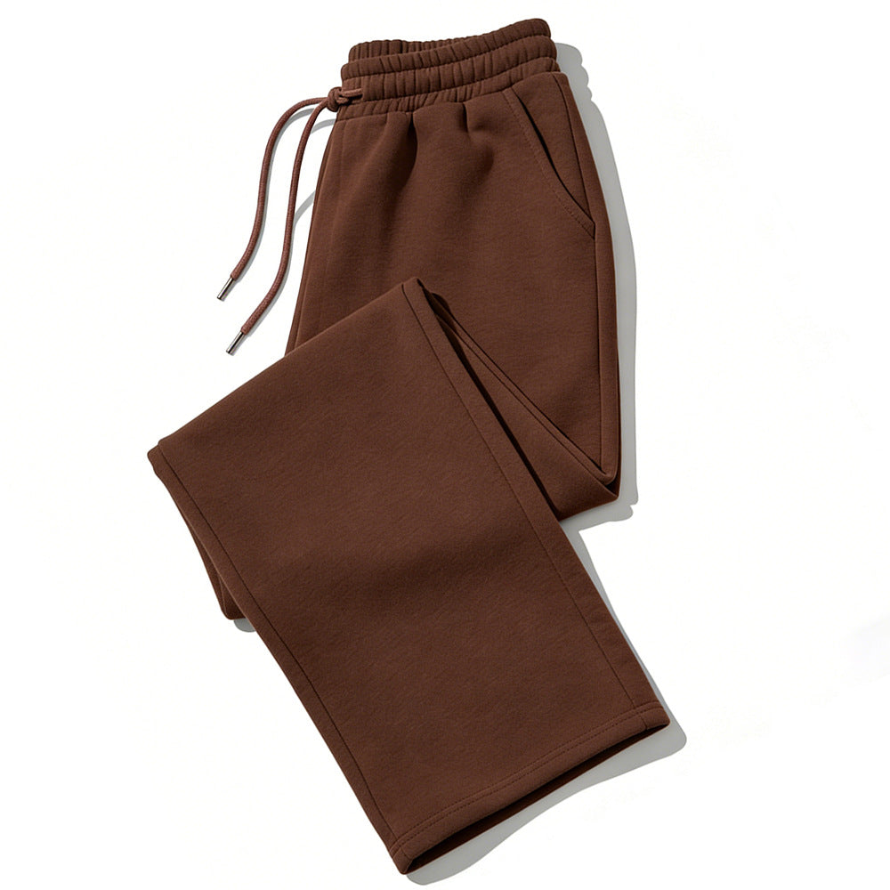 Drawstring Waist Wide-Leg Sweatpants